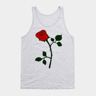 Single Red Rose - Simple Illustration Tank Top